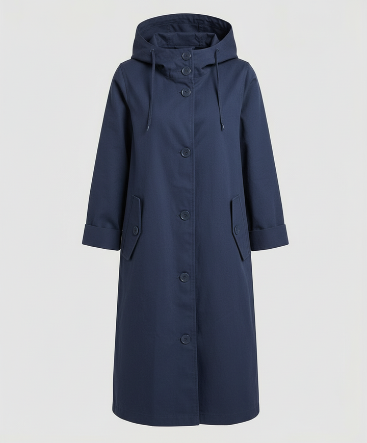 Bequemer Regen Trenchcoat Damen Kapuze | Heidi-Mode
