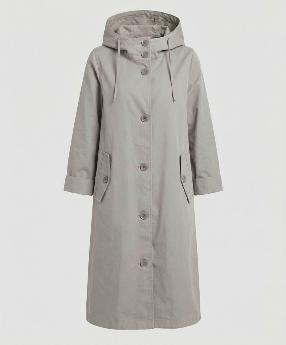 Bequemer Regen Trenchcoat Damen Kapuze | Heidi-Mode