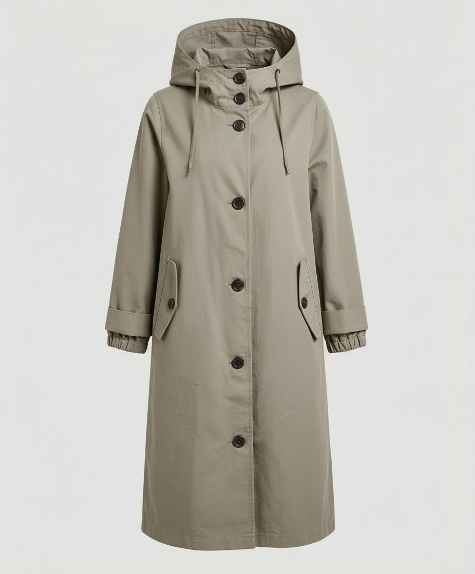 Bequemer Regen Trenchcoat Damen Kapuze | Heidi-Mode