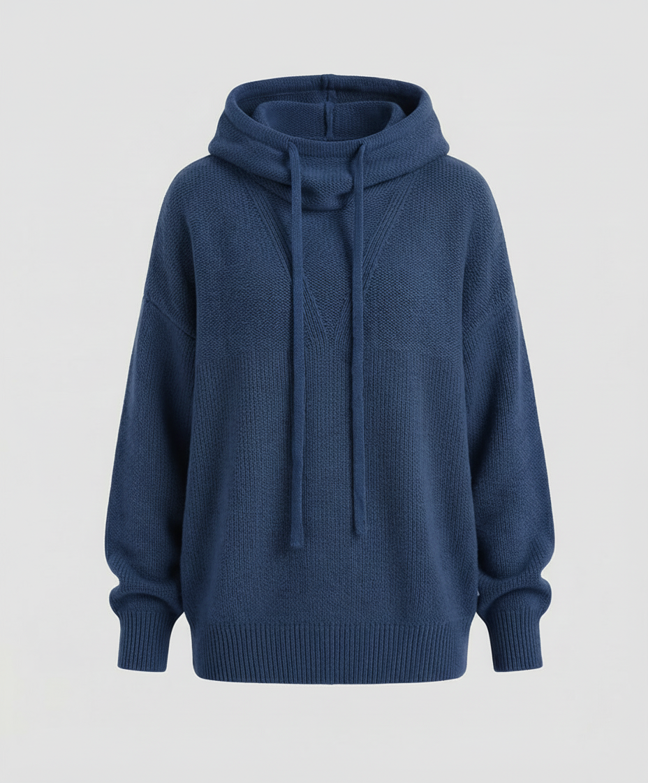 Lässiger, stilvoller Pullover mit Stapelkragen | Echoarchiv