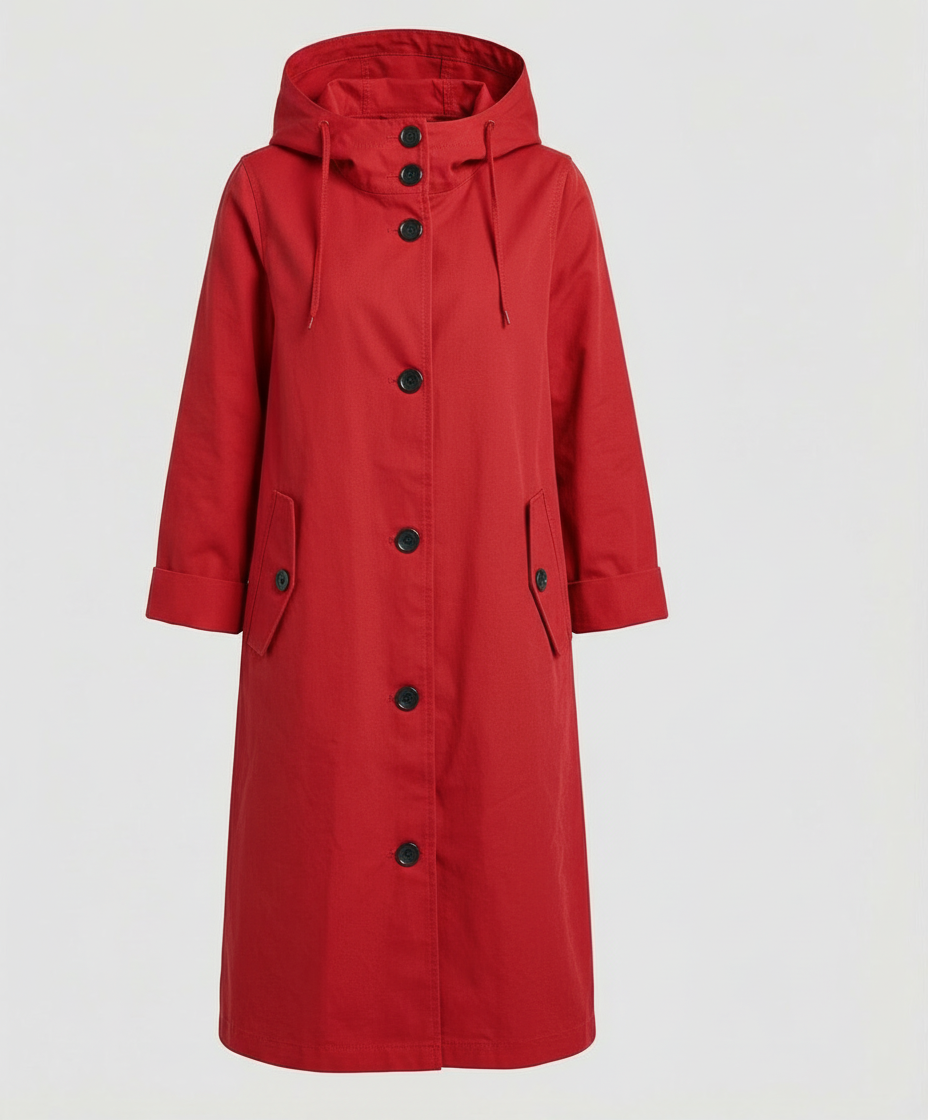 Bequemer Regen Trenchcoat Damen Kapuze | Heidi-Mode