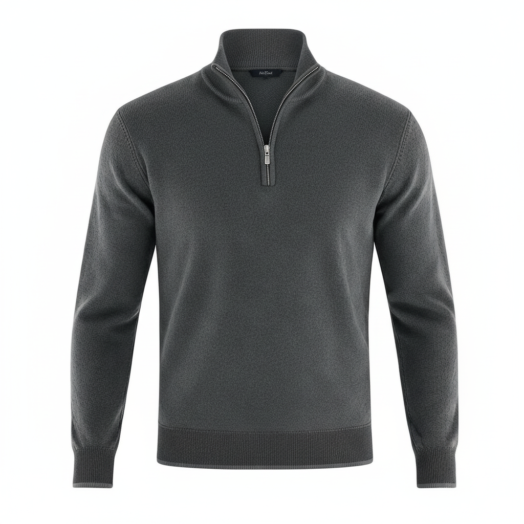 Eleganter Merino Komfort Pullover Damen Reißverschluss Moderne Strickware | Echoarchiv