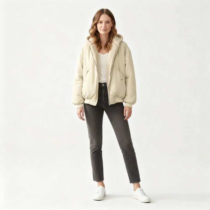 Bequeme Oversized Winterjacke Damen Komfort Warm Fleecelook | Heidi-Mode