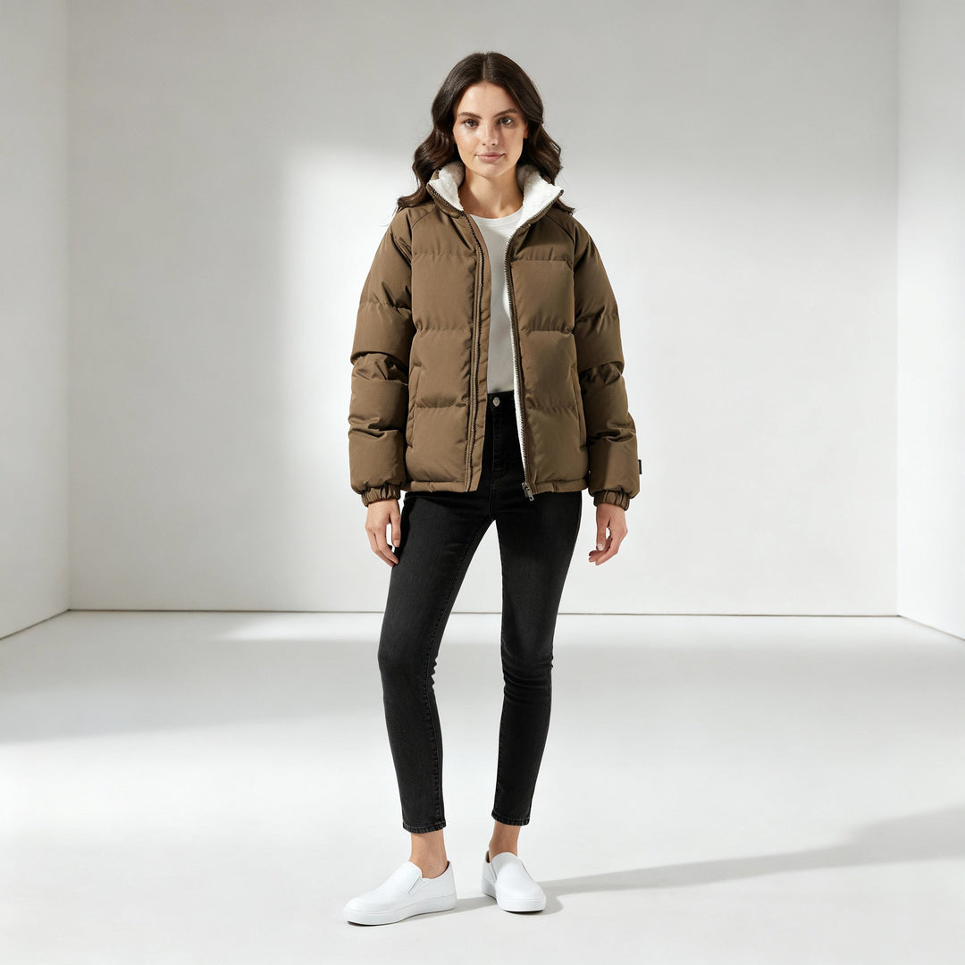 Warm Fleecegefüttert Leicht Pufferjacke Damen | Echoarchiv