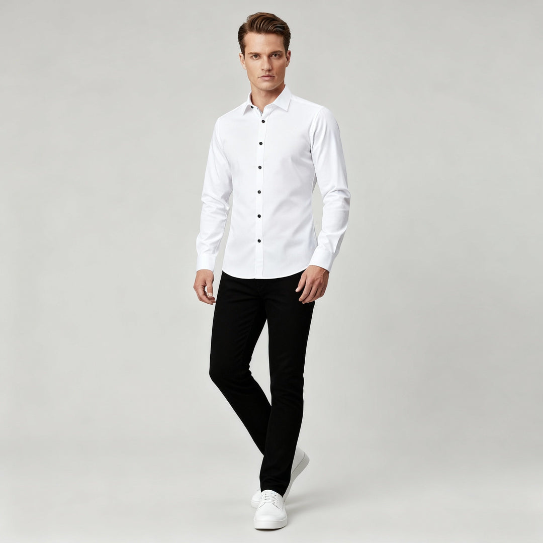 Bügelfreies Stretch Hemd Herren Slim Fit | Echoarchiv