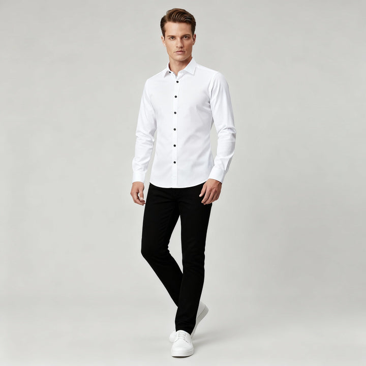 Bügelfreies Stretch Hemd Herren Slim Fit | Echoarchiv