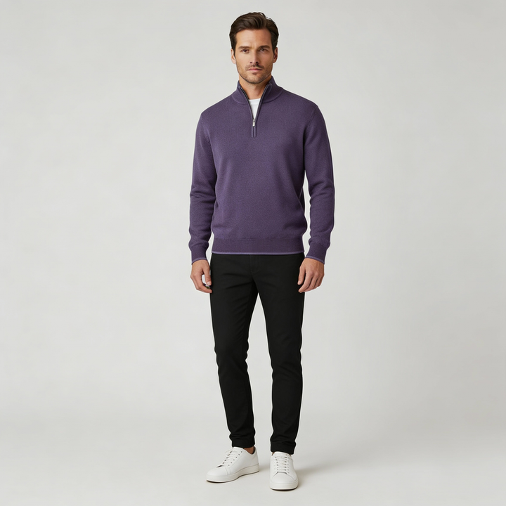 Eleganter Merino Komfort Pullover Damen Reißverschluss Moderne Strickware | Echoarchiv