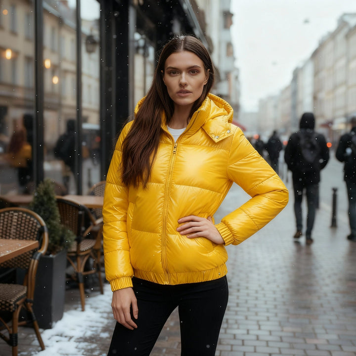 Glänzende Wasserabweisende Warme Damen Winterjacke