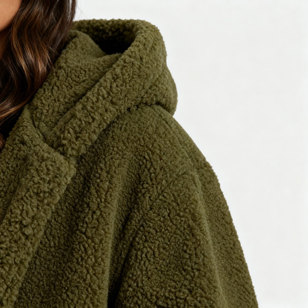 Damen Teddy Mantel mit Kapuze | Echoarchiv