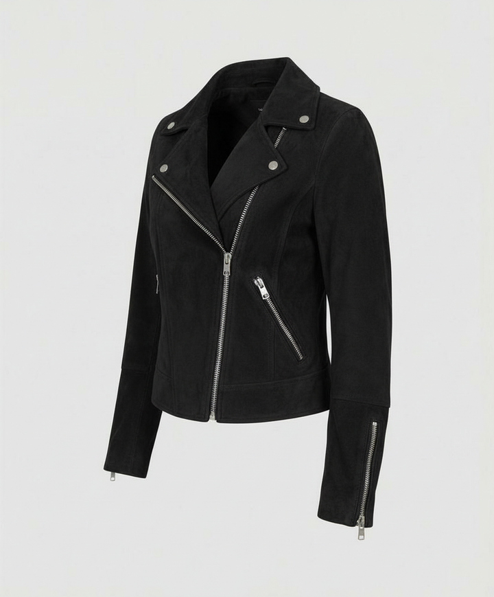Echoarchiv | Damen Wildleder Bikerjacke