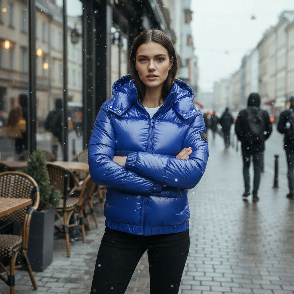 Glänzende Wasserabweisende Warme Damen Winterjacke
