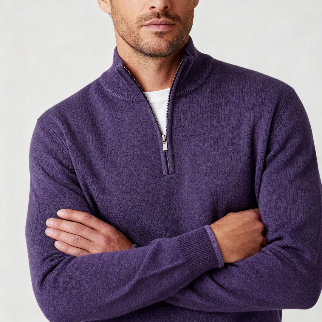 Eleganter Merino Komfort Pullover Damen Reißverschluss Moderne Strickware | Echoarchiv
