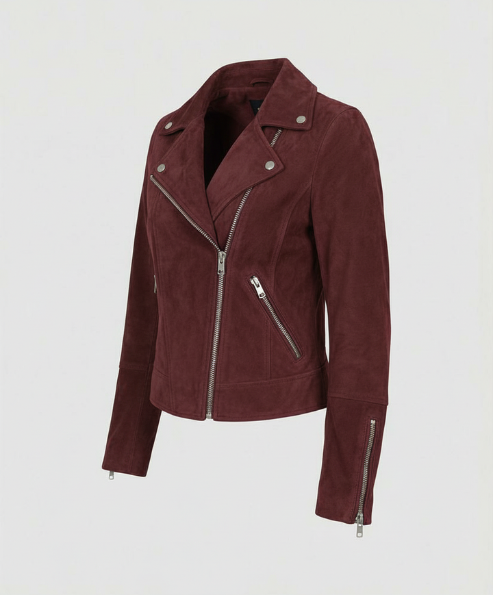 Echoarchiv | Damen Wildleder Bikerjacke