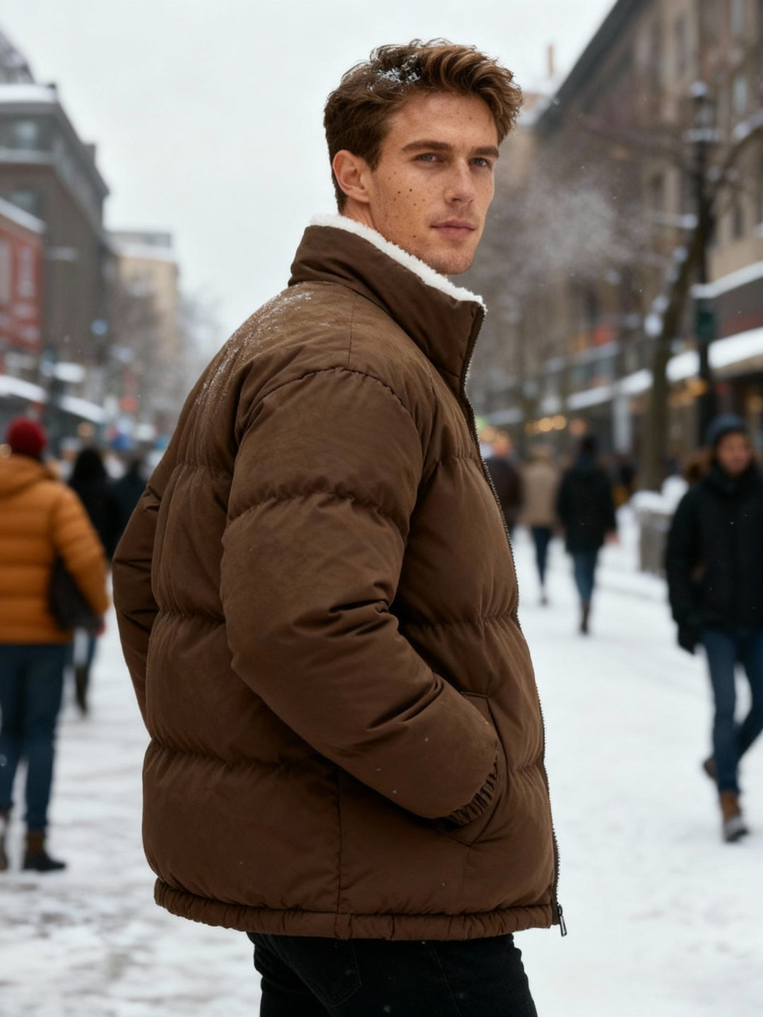 Thermo-Warm Gefüttert Modern Pufferjacke – Winter Komfort Fleece Herrenjacke – Marzano