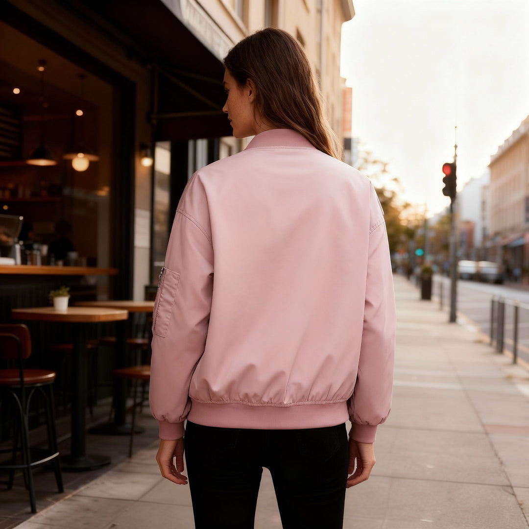 Damen sportliche Bomberjacke mit praktischen Taschen und Stehkragen Echoarchiv
