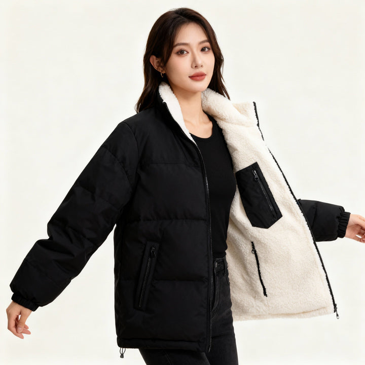 Damen Steppjacke mit Innenfutter und Taschen – Warme Winterjacke – Avérine