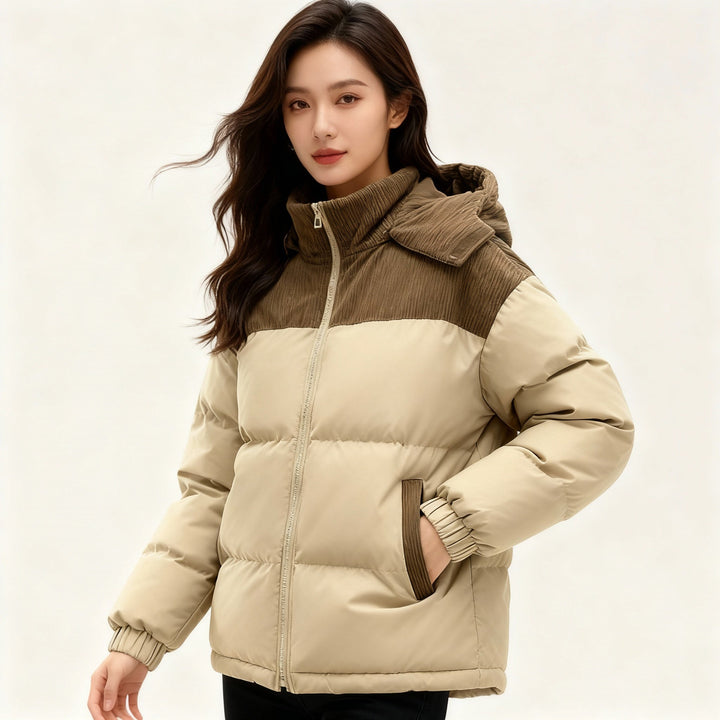 Damen isolierte Pufferjacke mit kuscheligem Innenfutter und verstellbarem Kapuzensystem – Echoarchiv