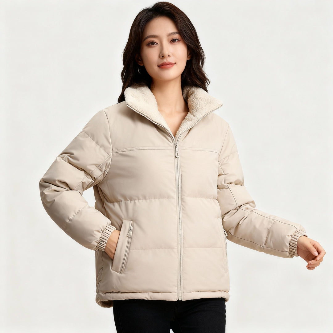 Damen Steppjacke mit Innenfutter und Taschen – Warme Winterjacke – Avérine
