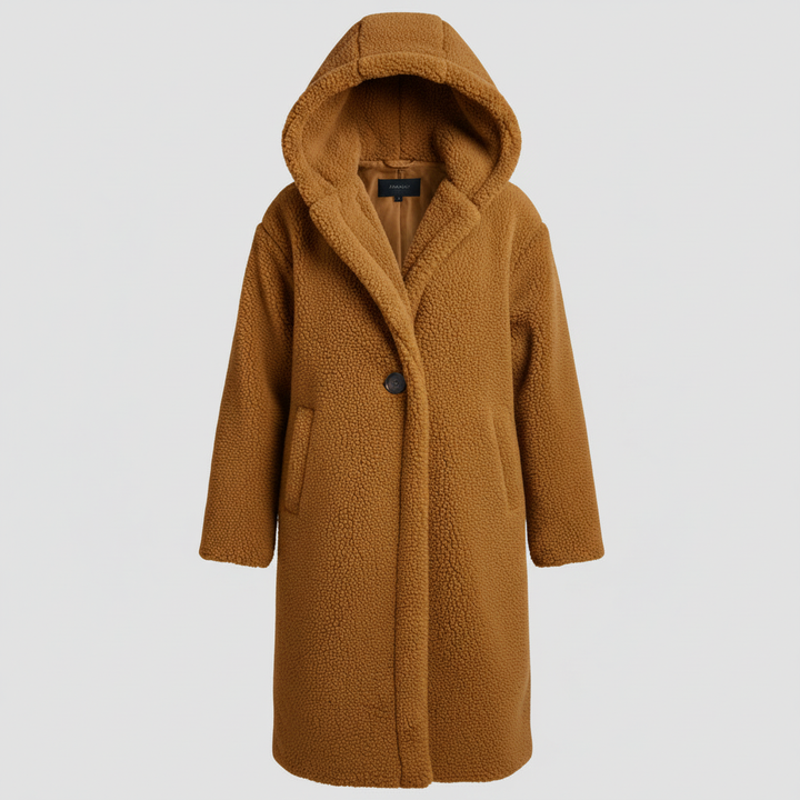 Modischer Teddy Mantel Damen Komfort Langer Mantel Kapuze | Echoarchiv