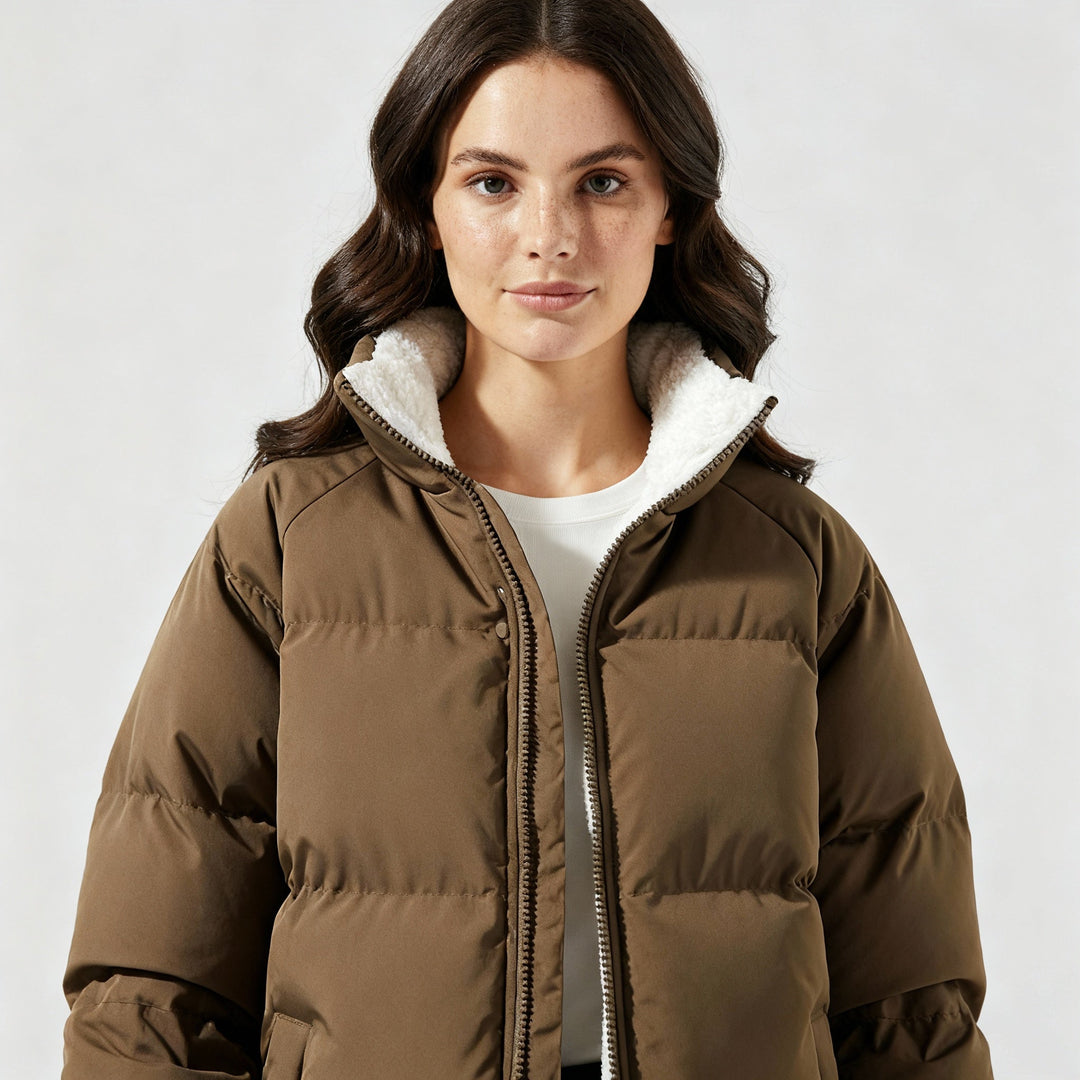 Warm Fleecegefüttert Leicht Pufferjacke Damen | Echoarchiv
