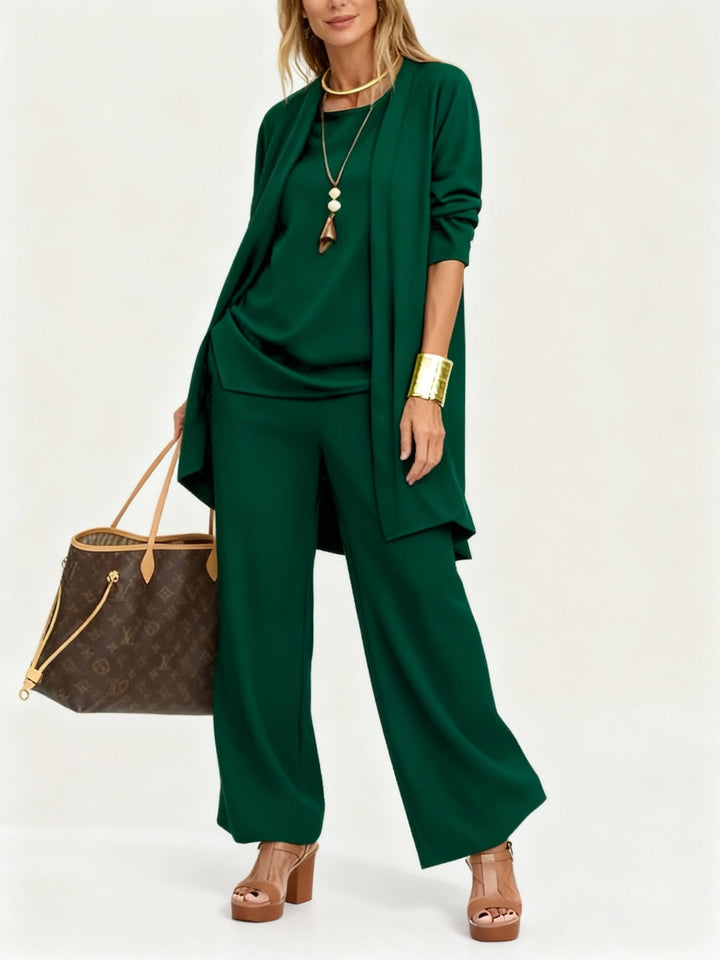 Dreiteiliges Set – Oberteil & Hose für Damen – Élanora