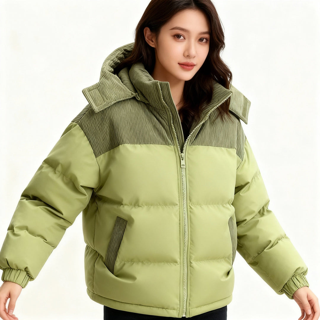 Damen isolierte Pufferjacke mit kuscheligem Innenfutter und verstellbarem Kapuzensystem – Echoarchiv