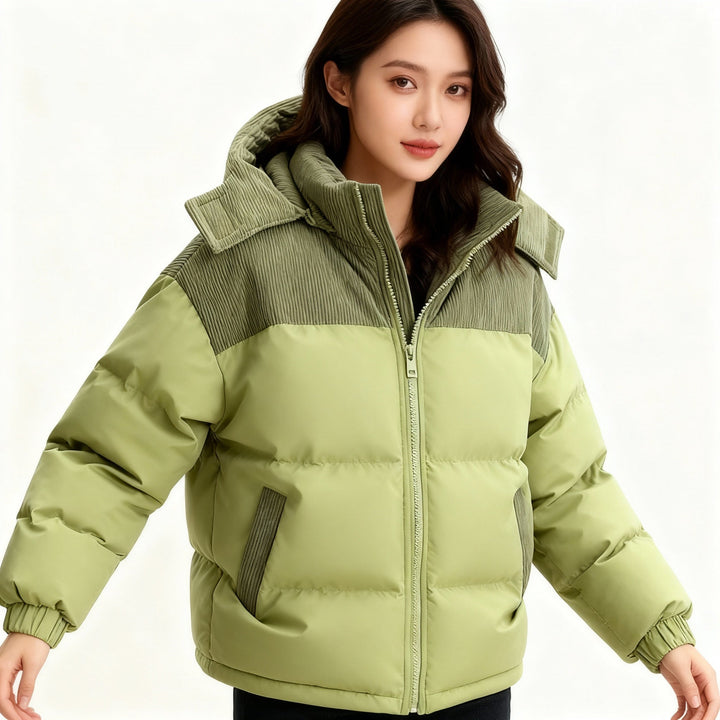 Damen isolierte Pufferjacke mit kuscheligem Innenfutter und verstellbarem Kapuzensystem – Echoarchiv