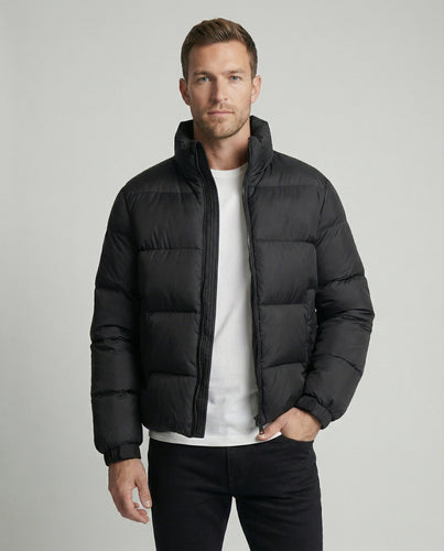Herren Pufferjacke aus Entenfedern mit Wärme & Kapuze | Echo Archiv