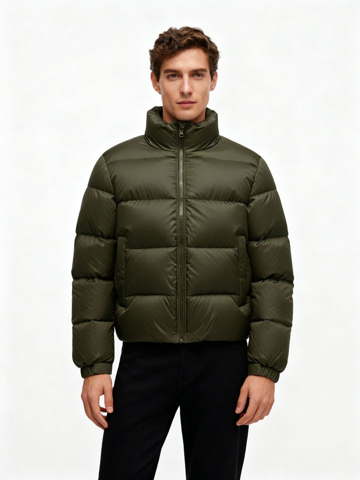 Herren Pufferjacke aus Entenfedern mit Wärme & Kapuze | Echo Archiv