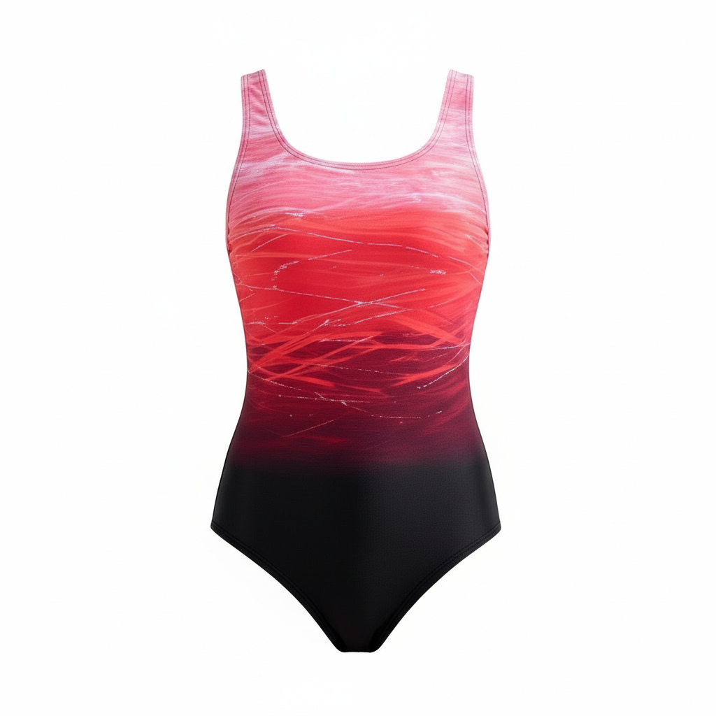 Einteiliger Sport-BadEchoarchivnzug mit Ombre-Design | Echoarchiv