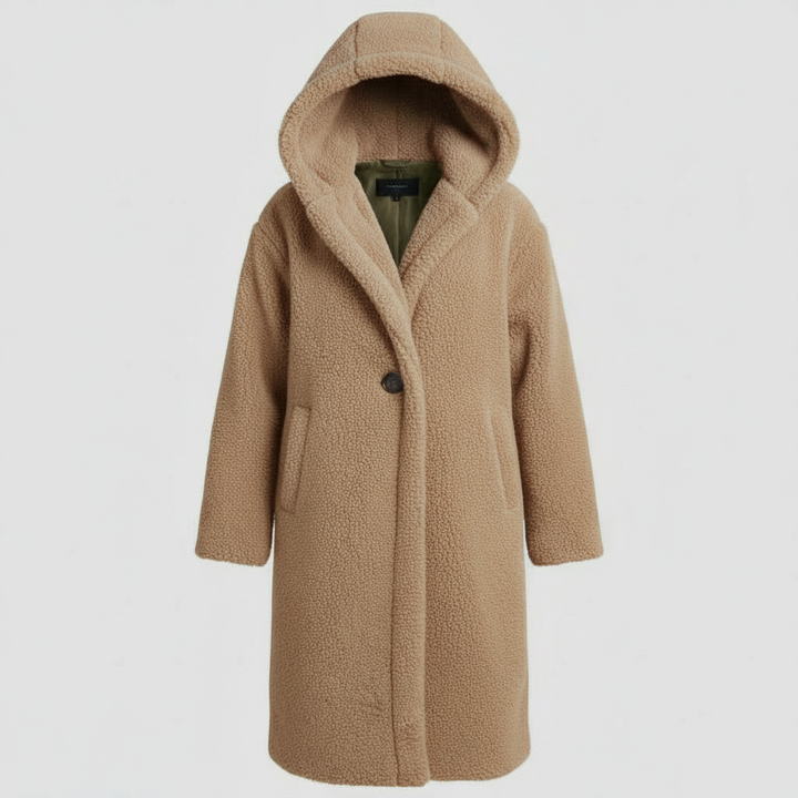 Modischer Teddy Mantel Damen Komfort Langer Mantel Kapuze | Echoarchiv