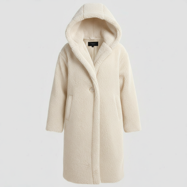 Modischer Teddy Mantel Damen Komfort Langer Mantel Kapuze | Echoarchiv