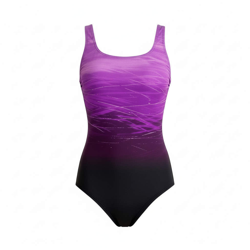 Einteiliger Sport-BadEchoarchivnzug mit Ombre-Design | Echoarchiv