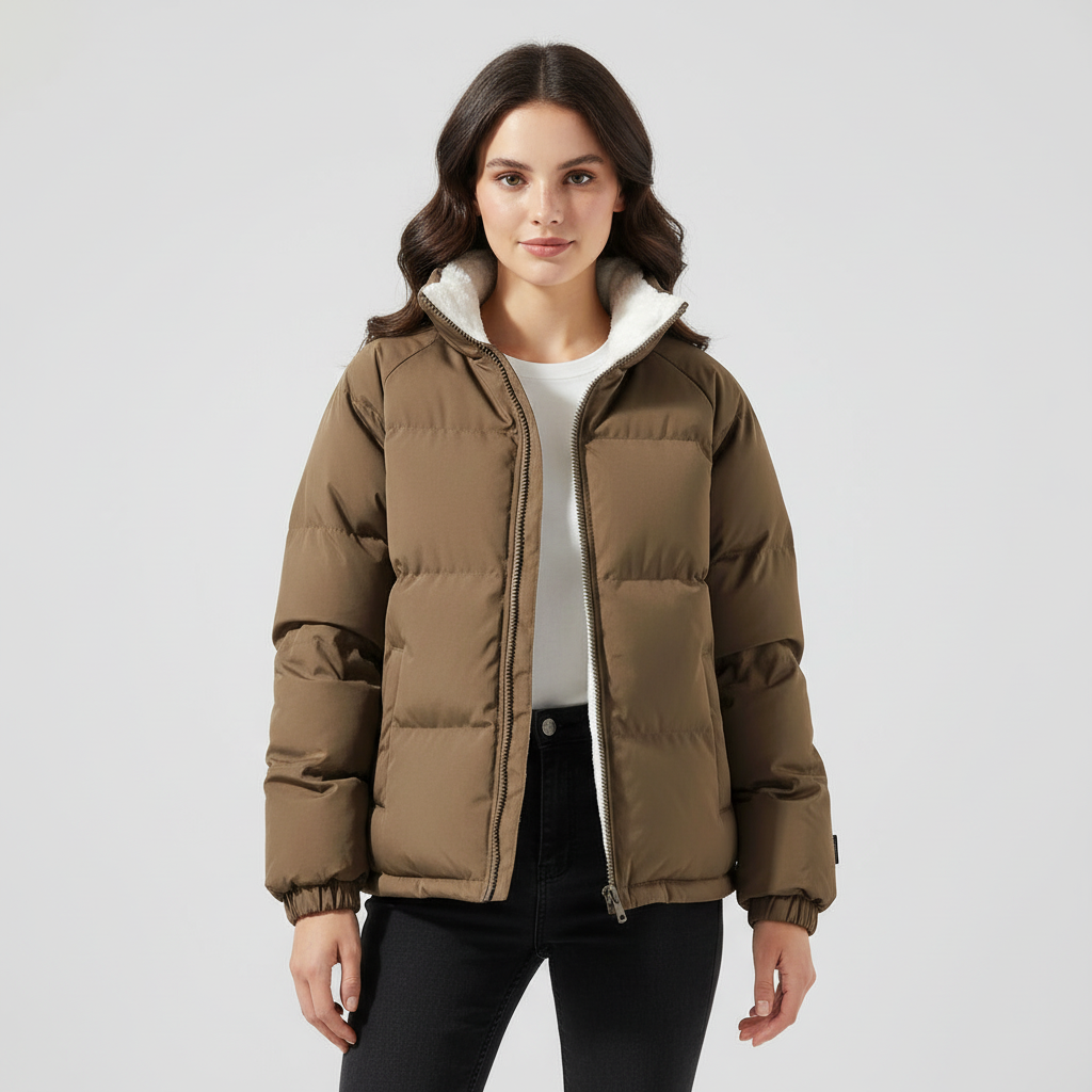 Warm Fleecegefüttert Leicht Pufferjacke Damen | Echoarchiv