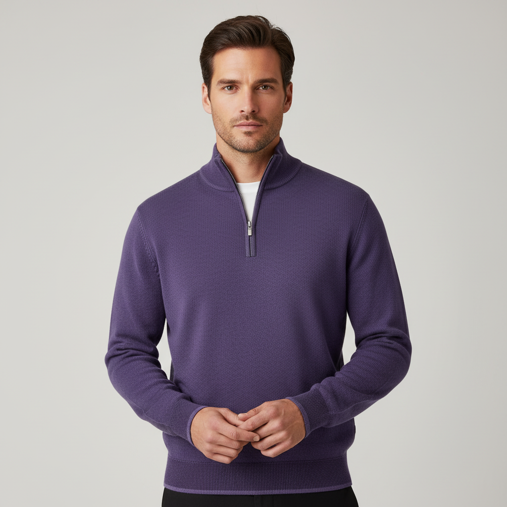 Eleganter Merino Komfort Pullover Damen Reißverschluss Moderne Strickware | Echoarchiv