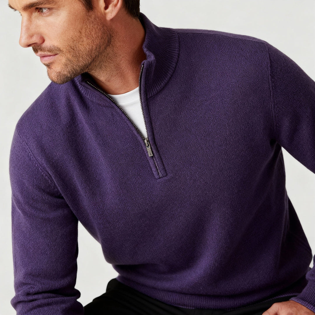 Eleganter Merino Komfort Pullover Damen Reißverschluss Moderne Strickware | Echoarchiv