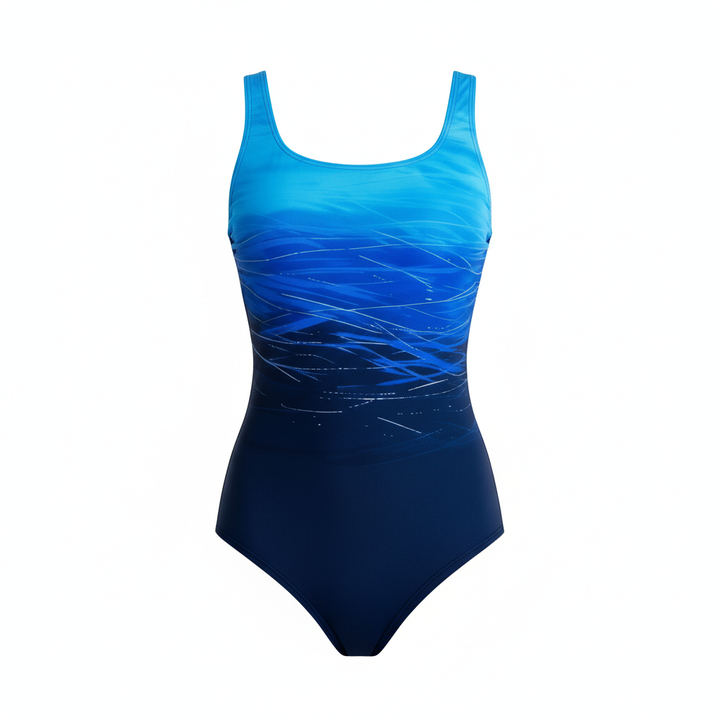 Einteiliger Sport-BadEchoarchivnzug mit Ombre-Design | Echoarchiv