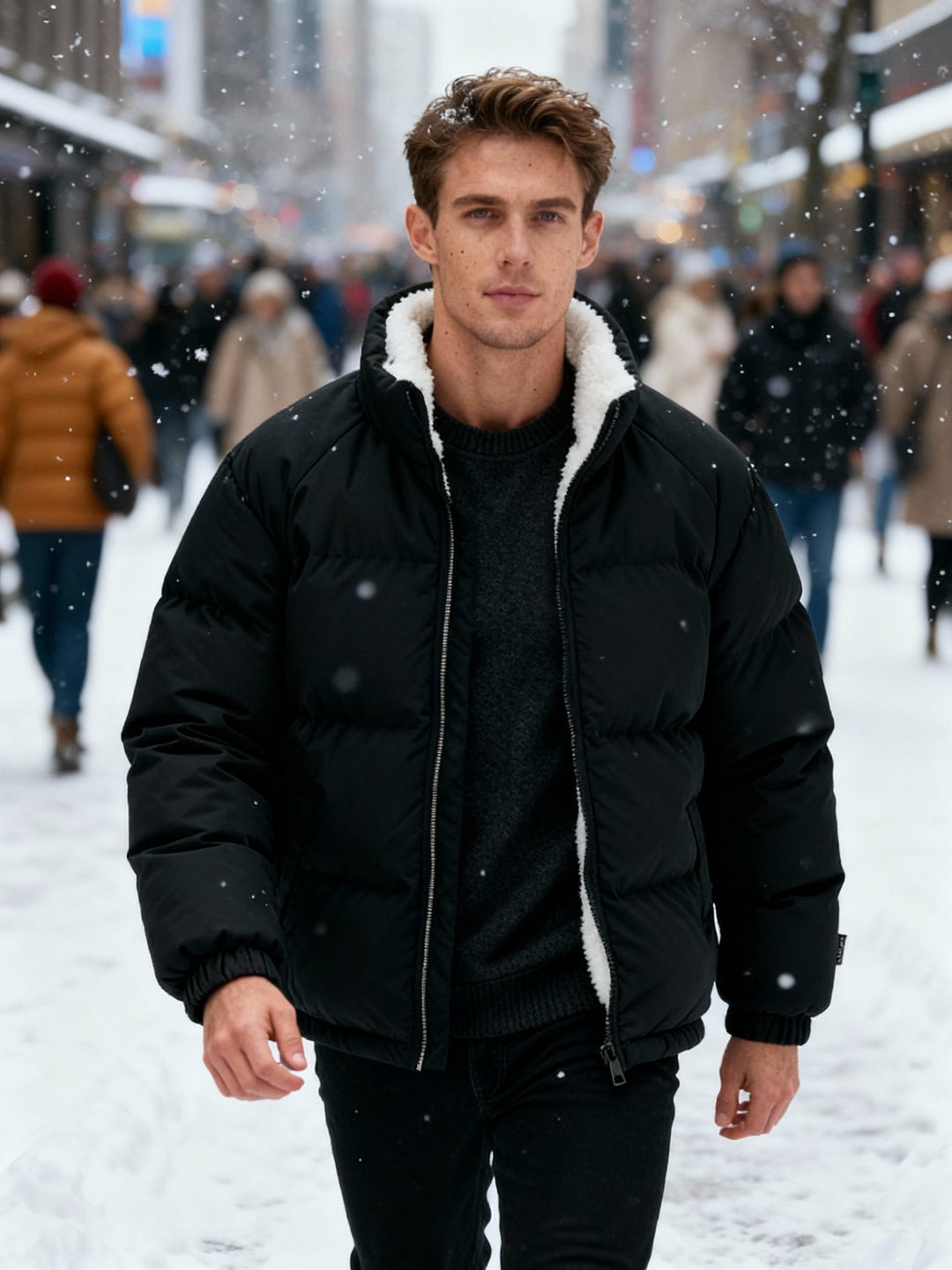 Thermo-Warm Gefüttert Modern Pufferjacke – Winter Komfort Fleece Herrenjacke – Marzano