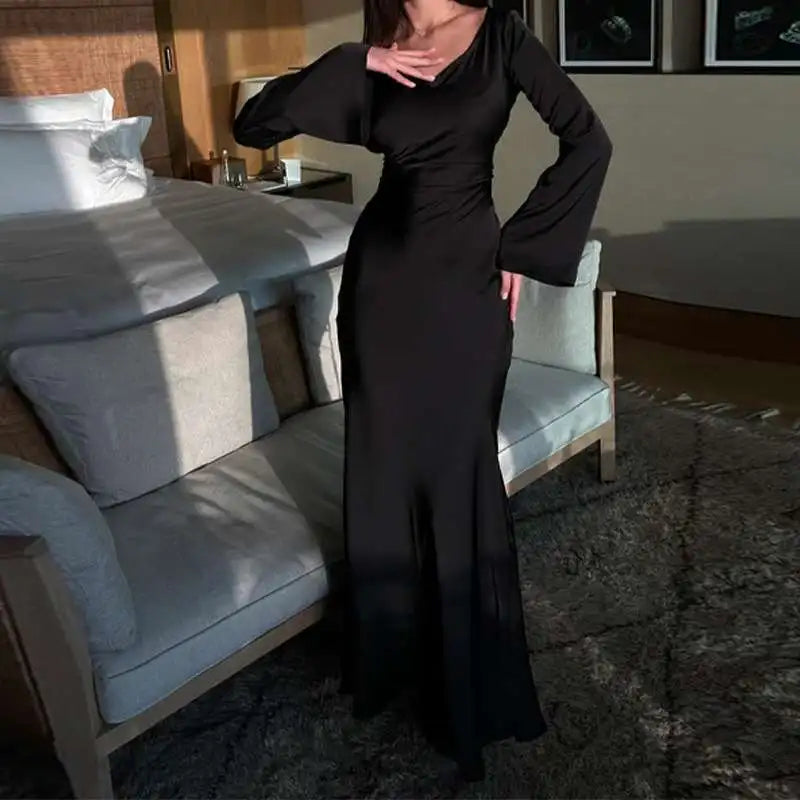 Echoarchiv | Satin Damen Maxikleid