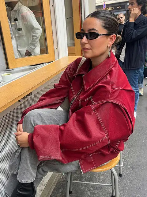 Echoarchiv | Rote Vintage jacke für Damen