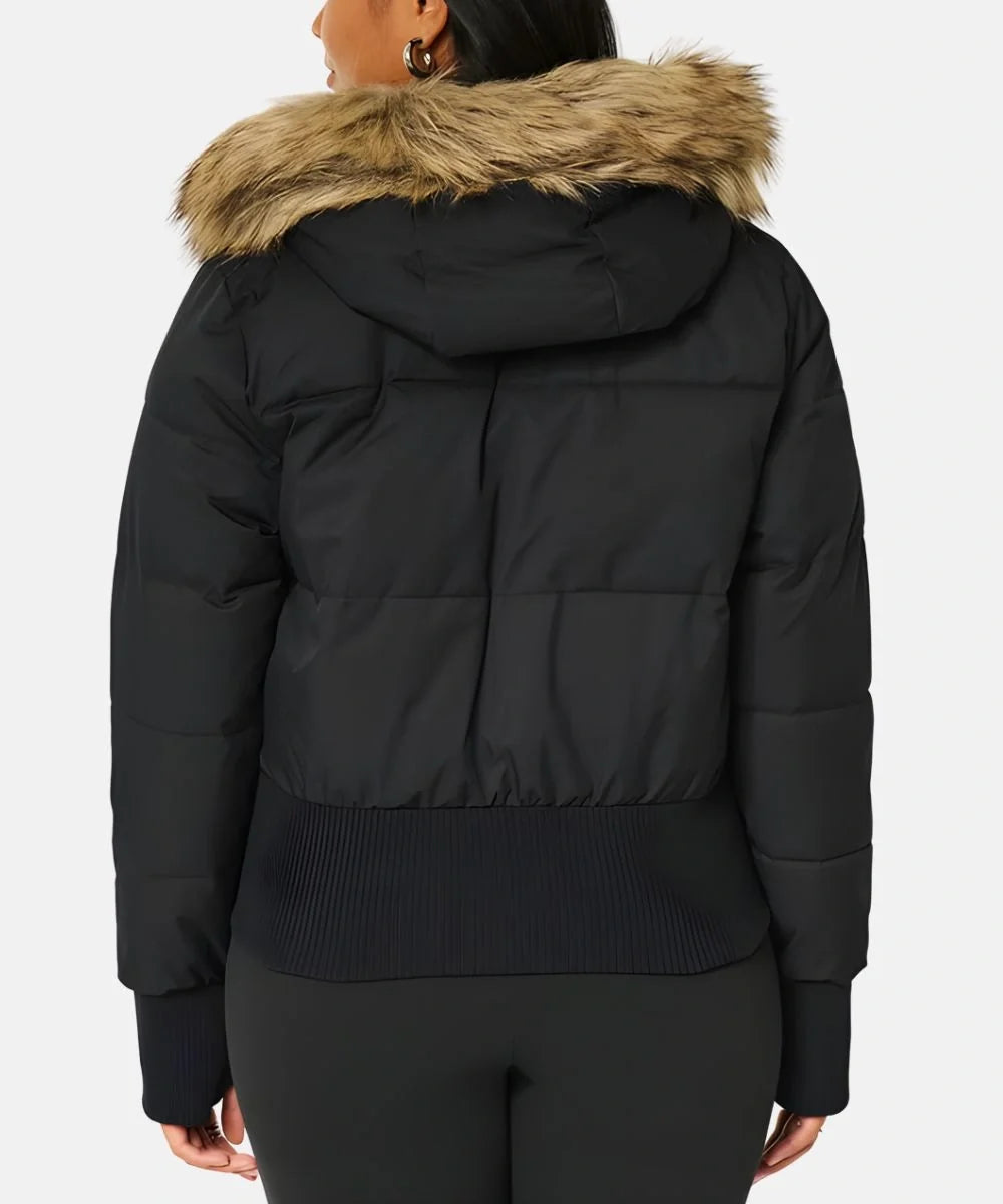 Damen Gesteppt Winterjacke mit Warm & Abnehmbarer Kapuze | Echoarchiv