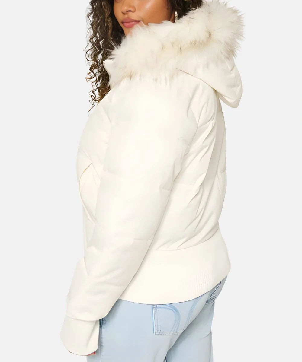 Damen Gesteppt Winterjacke mit Warm & Abnehmbarer Kapuze | Echoarchiv