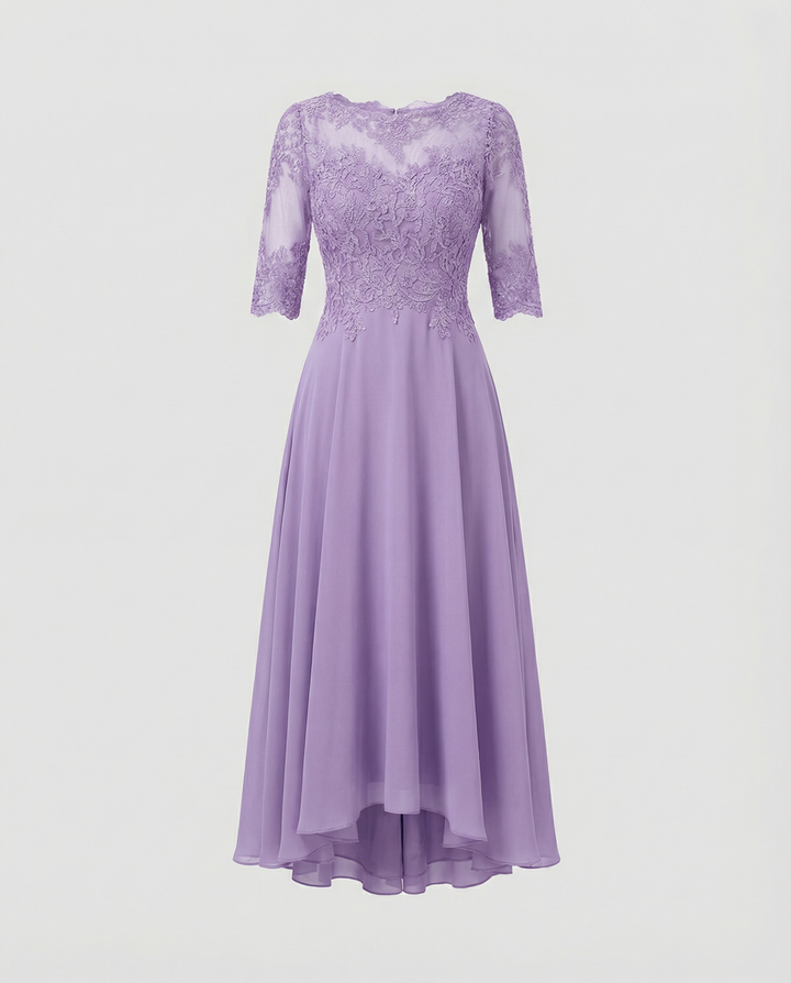 Festliches Maxikleid mit Spitzenbesatz für Damen | Echoarchiv