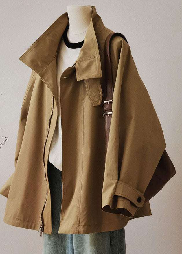 Echoarchiv | Damen Trenchcoat mit Reißverschluss und langen Ärmeln