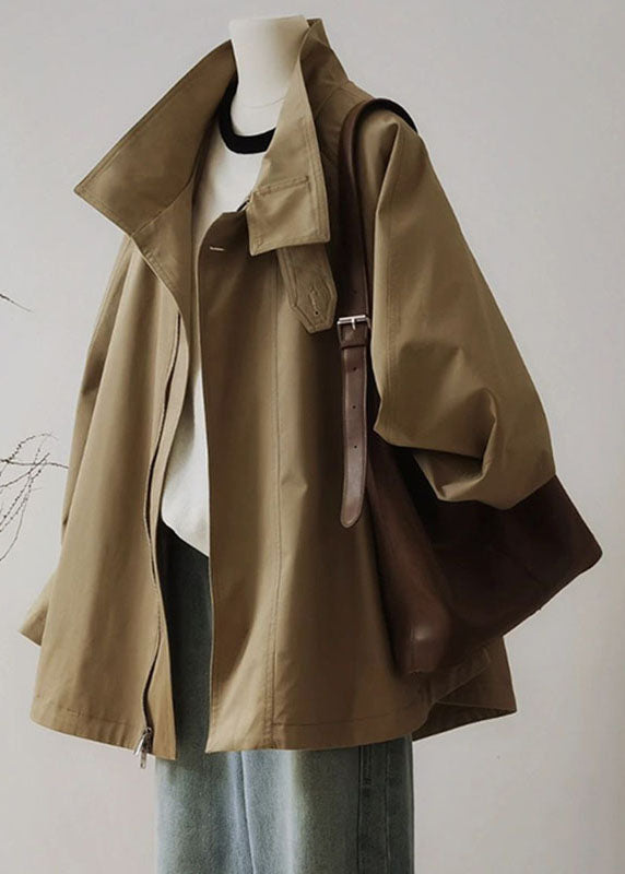 Echoarchiv | Damen Trenchcoat mit Reißverschluss und langen Ärmeln