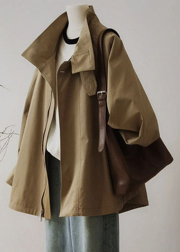 Echoarchiv | Damen Trenchcoat mit Reißverschluss und langen Ärmeln