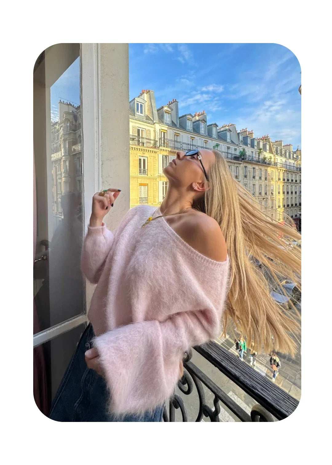 Damen Mohair-Mix Pullover mit Weichem Stoff & Oversized-Ärmeln | Echoarchiv