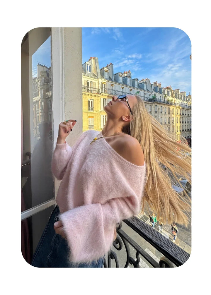 Damen Mohair-Mix Pullover mit Weichem Stoff & Oversized-Ärmeln | Echoarchiv