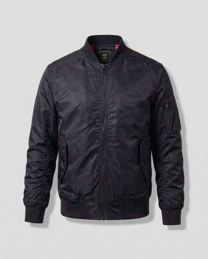 Herren Leichtgewicht Nylon Aviator Bomber mit Arm-Tasche und Zwei-Wege-Reißverschluss Echoarchiv