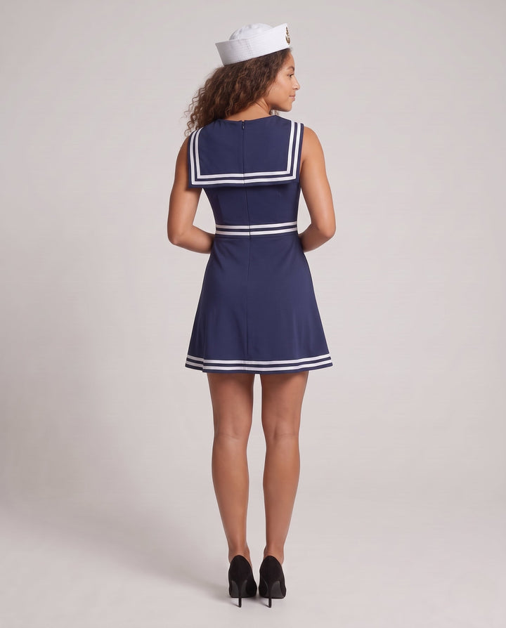 Damen Matrosenkleid mit Schulterkragen und maritimen Akzenten Echo Archiv